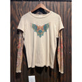 Harley-Davidson Cream Tattoo Mesh Sleeve Graphic Tee Biker Shirt 20x24