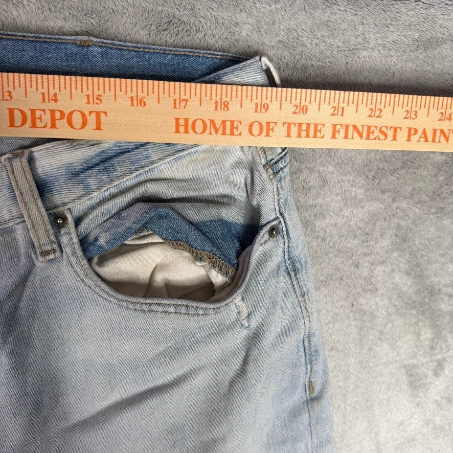 Old Navy Mens Light Wash Distressed Ripped Straight Leg Jeans Size 34x30