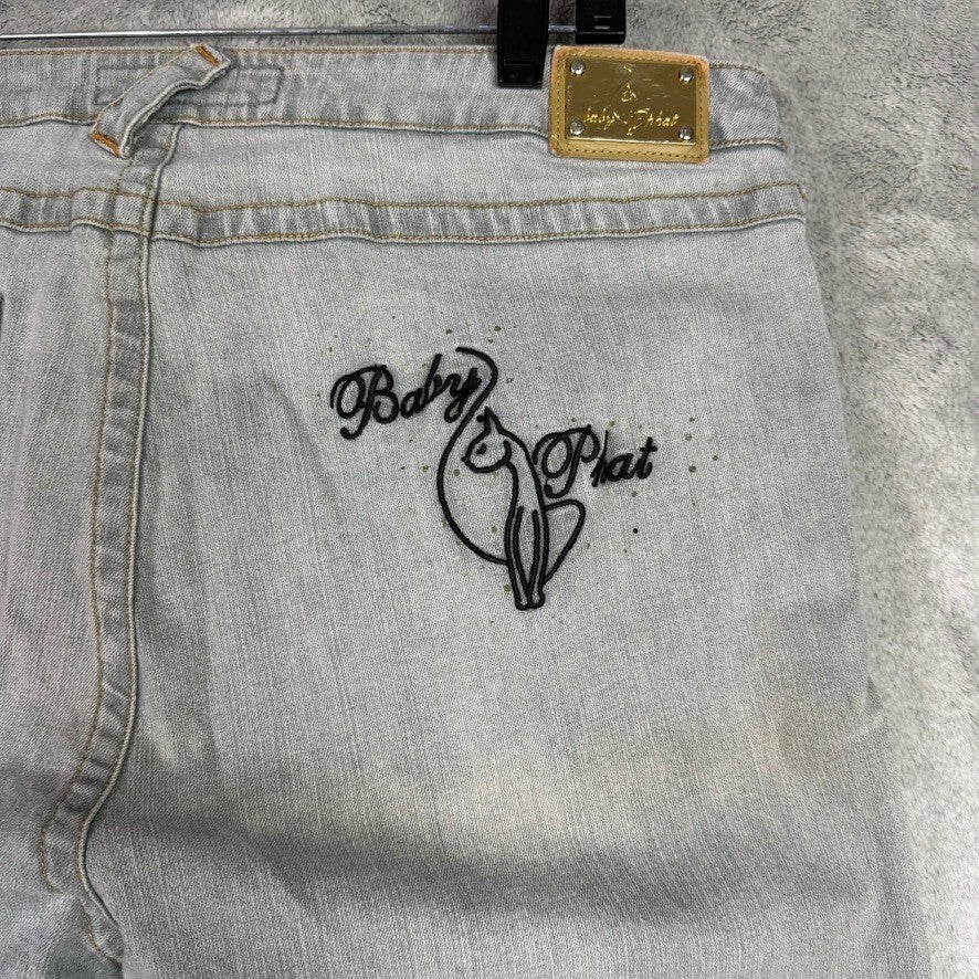 Baby Phat Jeans Distressed Light Wash Bootcut Size 18 Authentic Denim