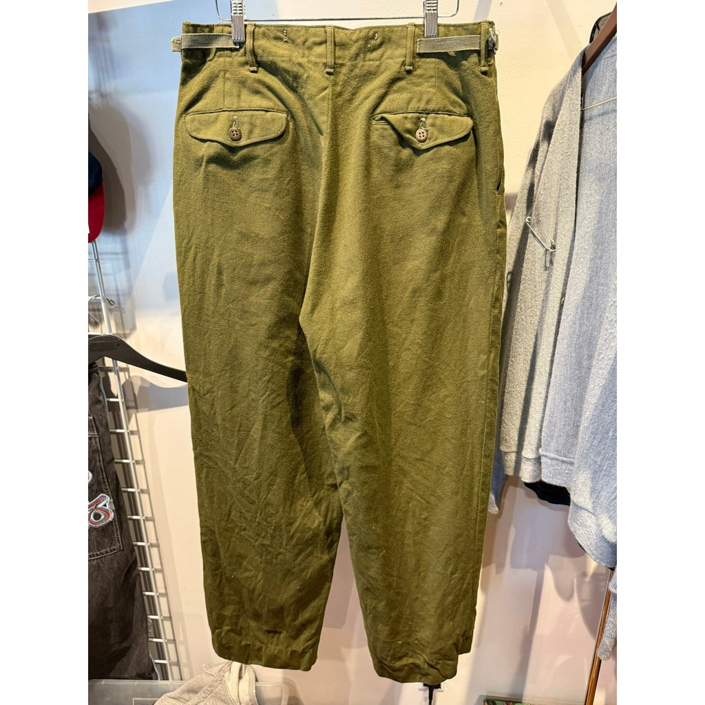 Vintage US Military M-1951 Wool Field Trousers Olive Drab Army Pants 32x31