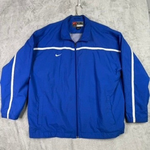 Nike Team Sport Jacket Blue White Swoosh Logo Full Zip XXL