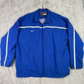 Nike Team Sport Jacket Blue White Swoosh Logo Full Zip XXL