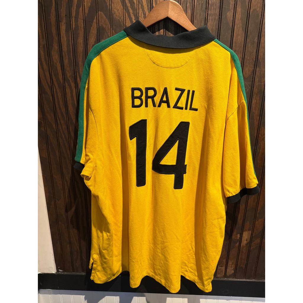 Polo Ralph Lauren Brazil World Cup Soccer Polo Shirt Big Pony Yellow Mens 32x35