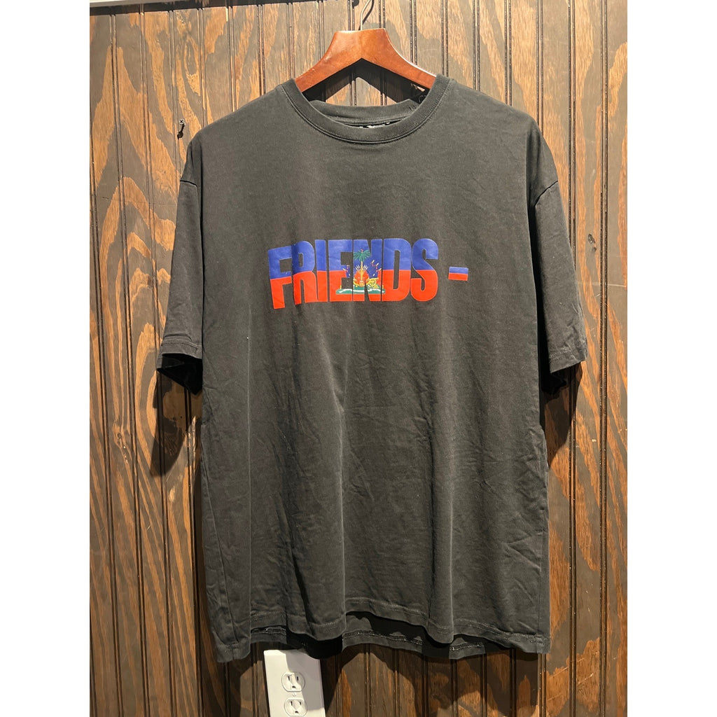 Vlone Haiti Relief Friends Graphic T-Shirt Black Short Sleeve Streetwear Tee