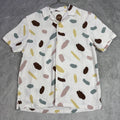 Common People Men's Short-sleeve Button Down/Up ECRU Shirt ( small)