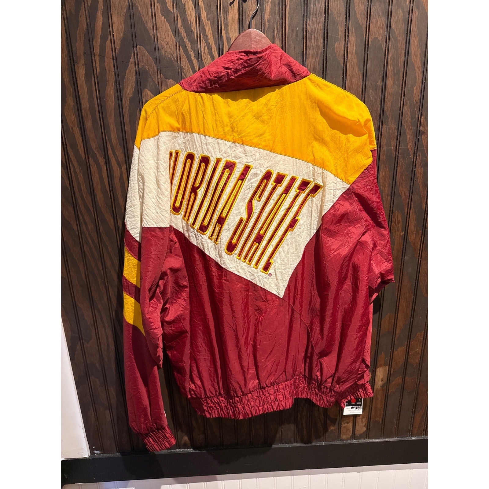 Vintage Logo 7 Florida State Seminoles FSU Windbreaker Jacket Garnet Gold 90s L