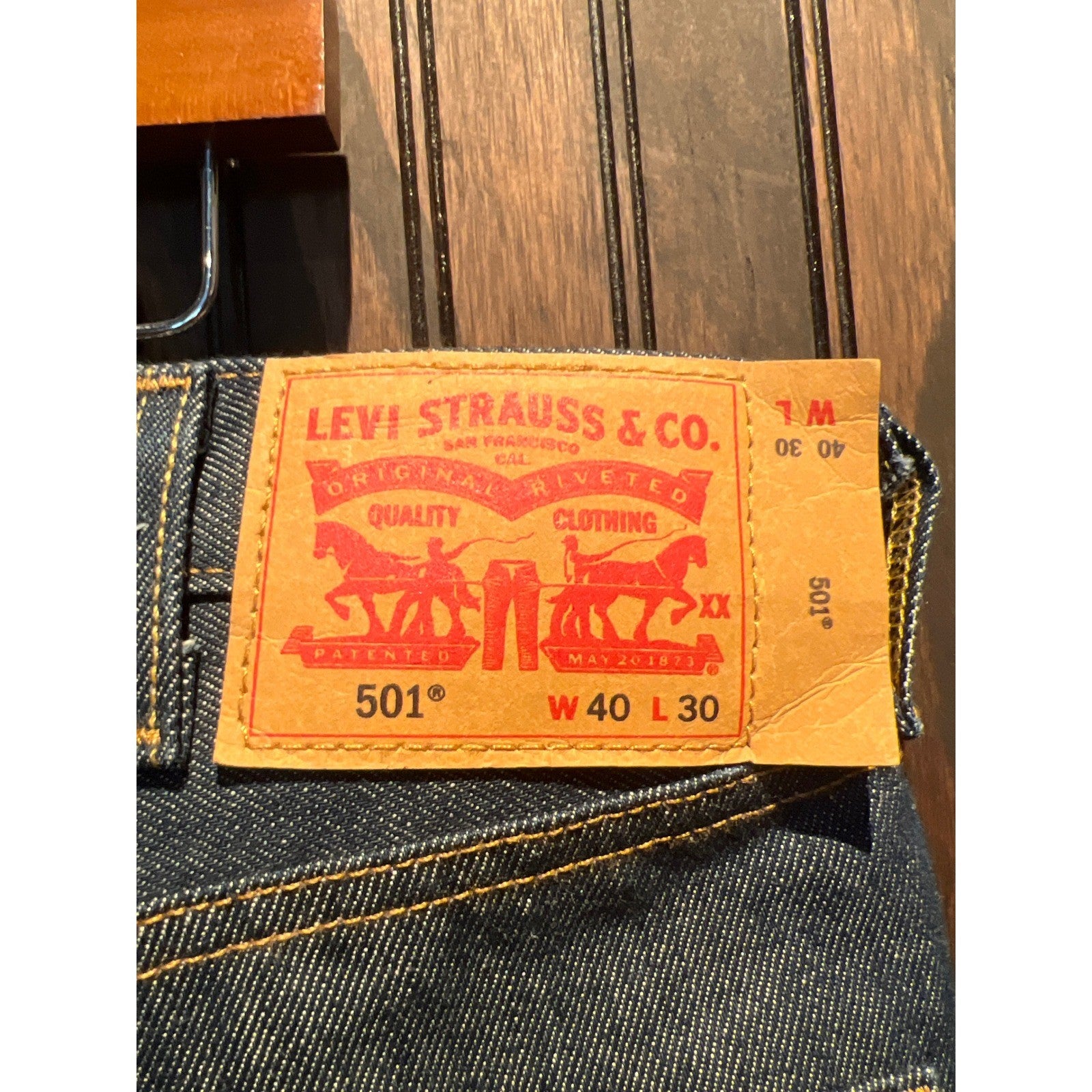Levis 501 Original Fit Mens Jeans Dark Wash Indigo Button Fly Straight Leg Denim