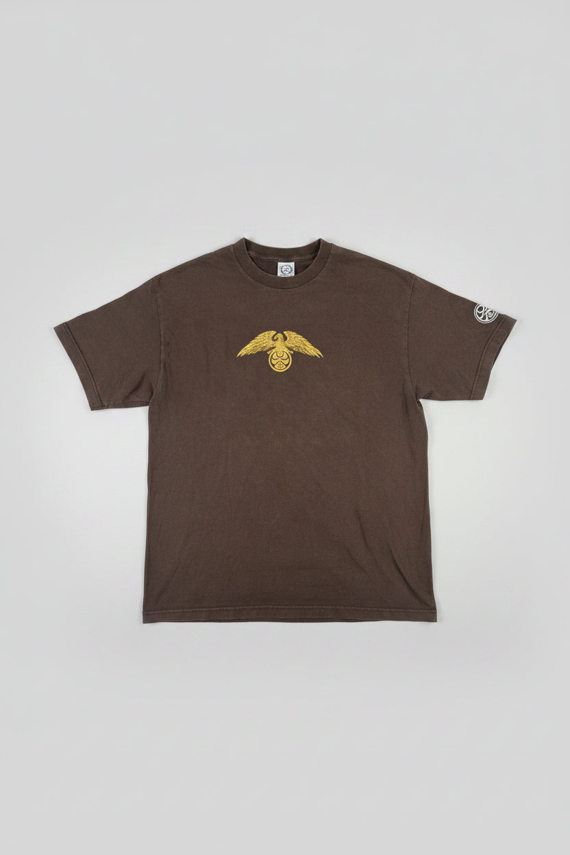 Brown Eagle Graphic T Shirt Mens Size Large Crew Neck Short Sleeve Top