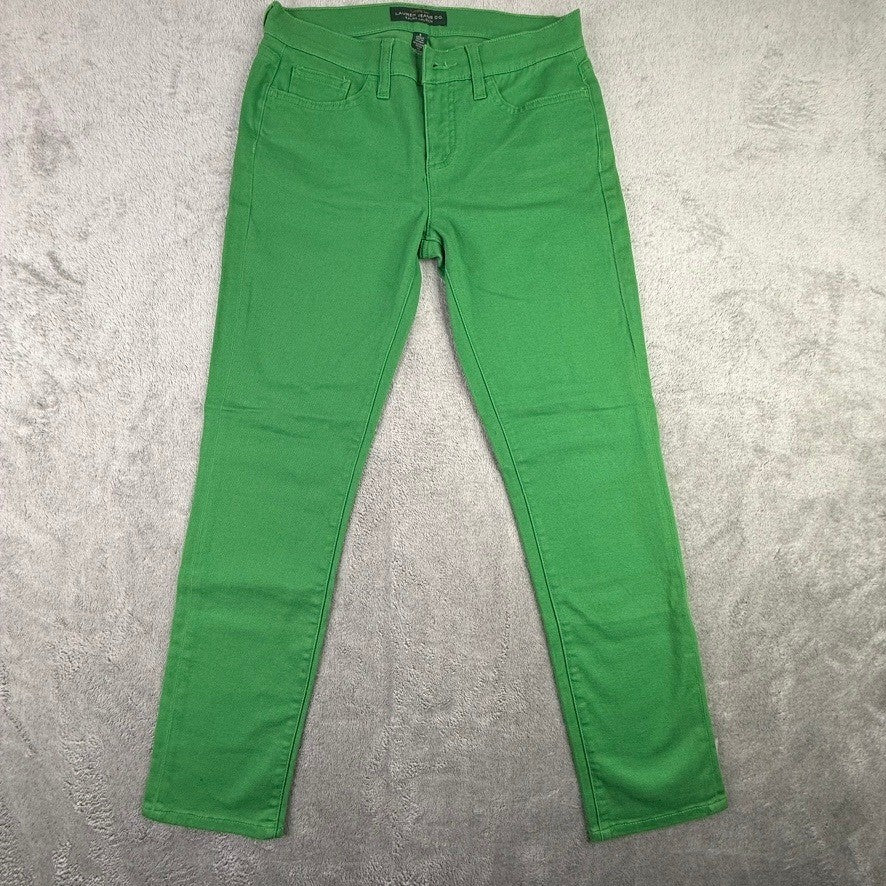 Lauren Ralph Lauren Green Modern Straight Ankle Pants Womens 4 Stretch Cotton