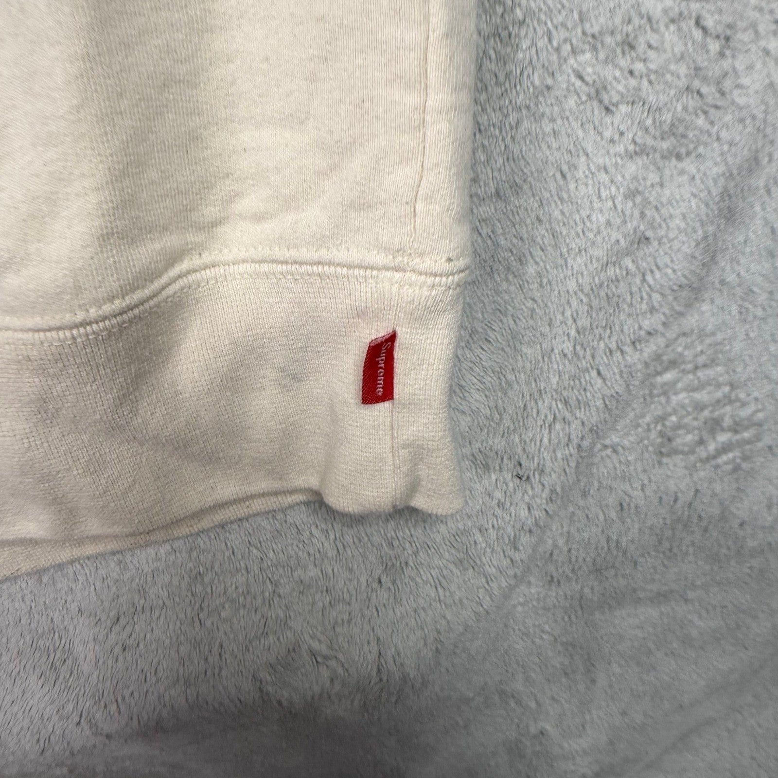Supreme Te Amo RIP Heart Rose Graphic Hoodie Cream Fleece Lined Size S