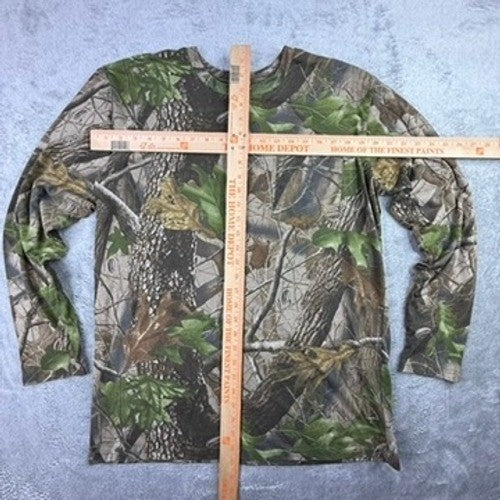 Realtree Hardwoods Camo Long Sleeve Pocket Tee Mens Medium Camouflage Shirt