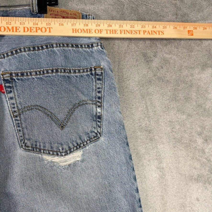 Levi's 505 Regular Fit Mens Jeans Light Wash Distressed Paint Splatter W38 L30