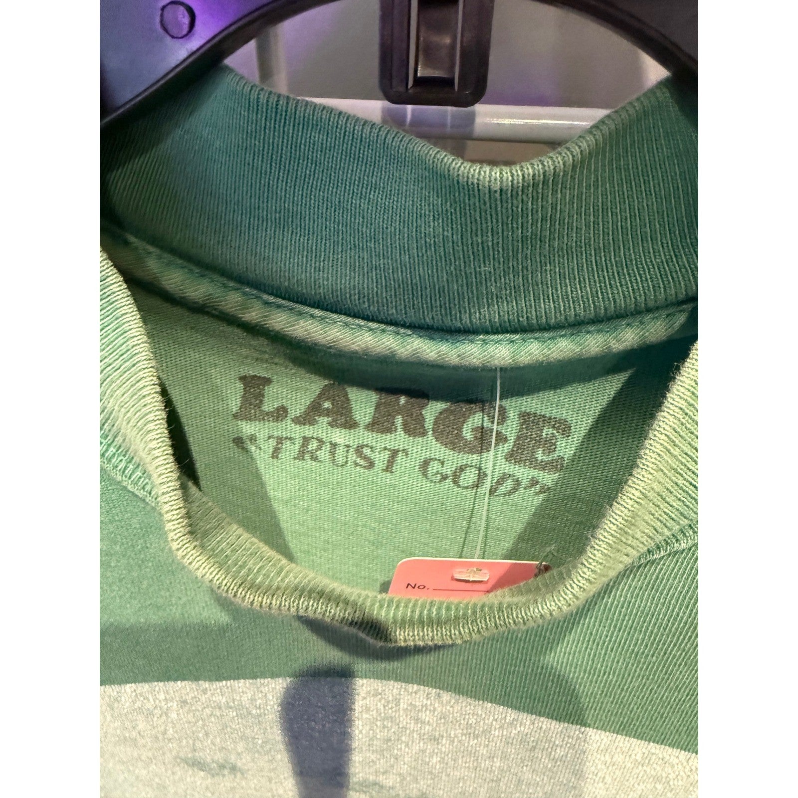 Kanye West Jesus Is King Every Hour Green Long Sleeve T-Shirt Mock Neck Large