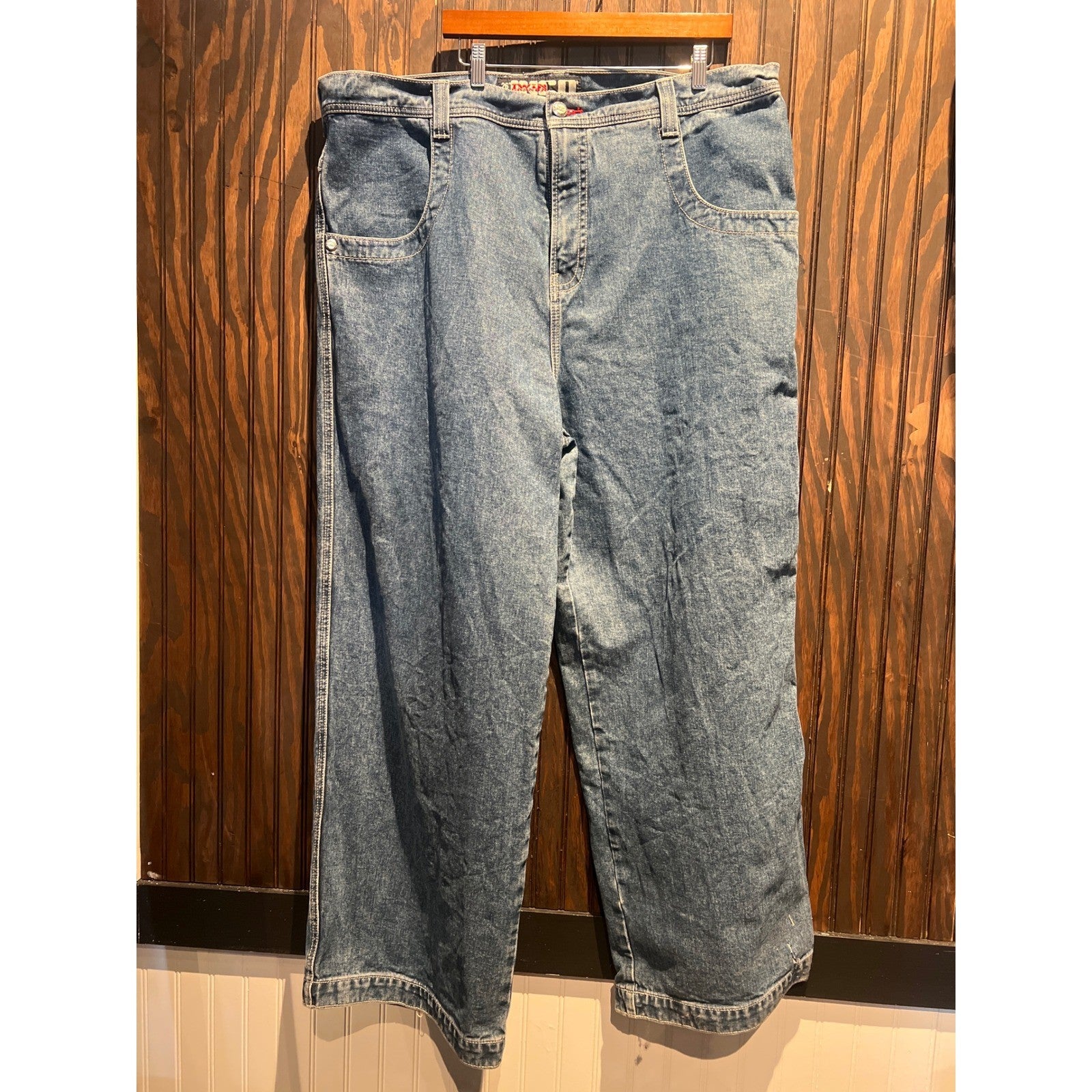 Vintage JNCO Jeans Wide Leg Carpenter Denim Pants Medium Wash Blue Baggy 90s
