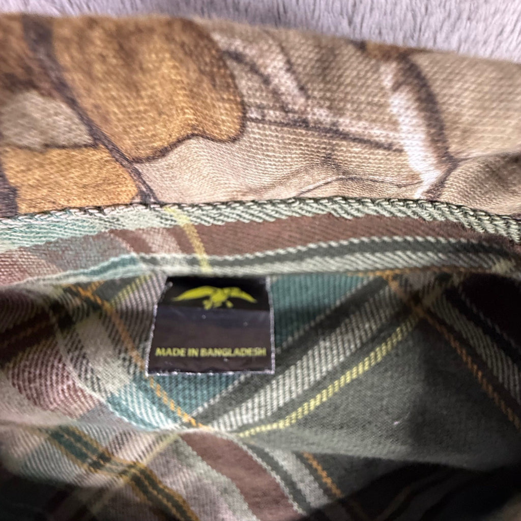 Mens Realtree Camouflage Button Down Shirt Long Sleeve Flannel Lined Size Large