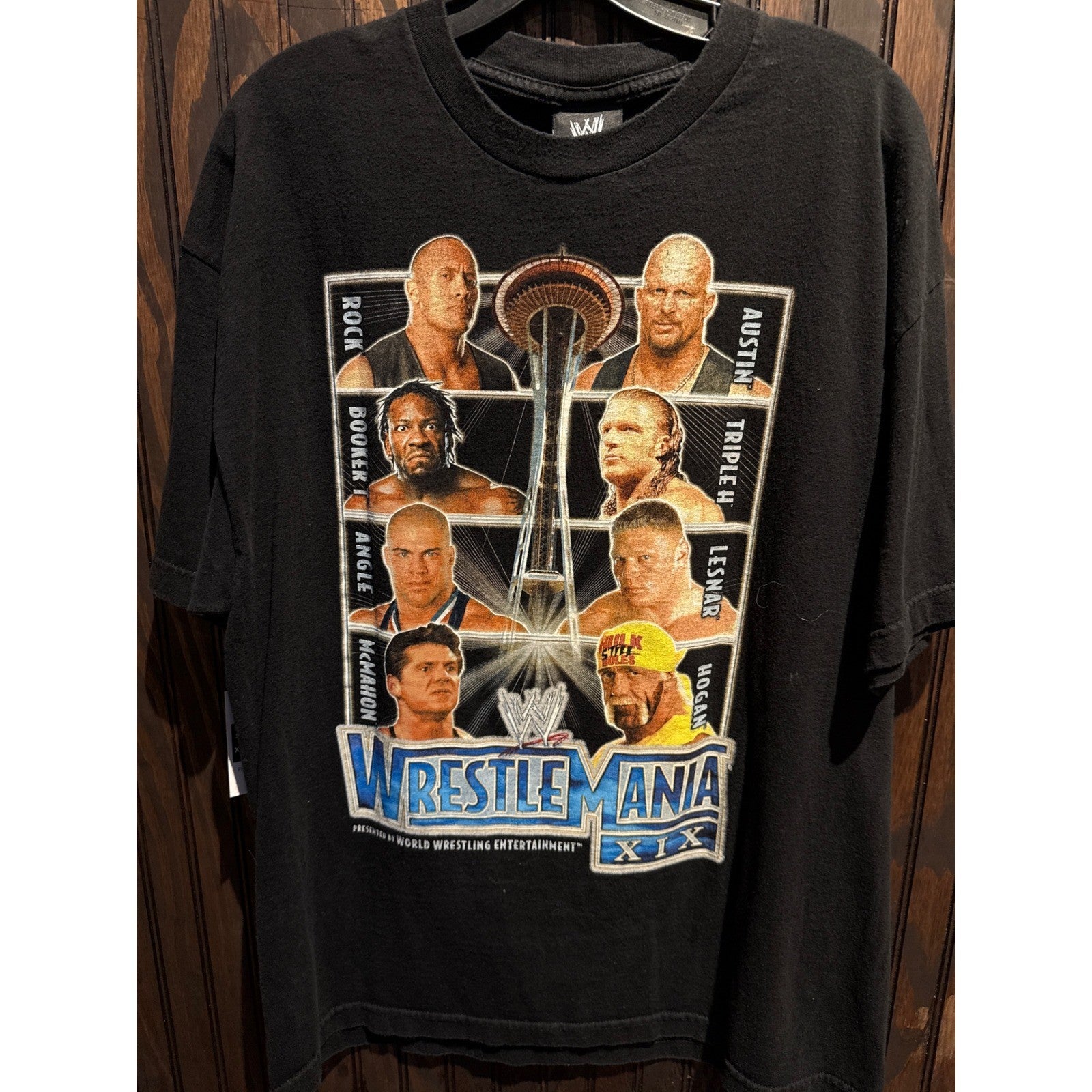 Mens Vintage 2003 WWE WrestleMania XIX T Shirt XL Black Trinity Products 22x31