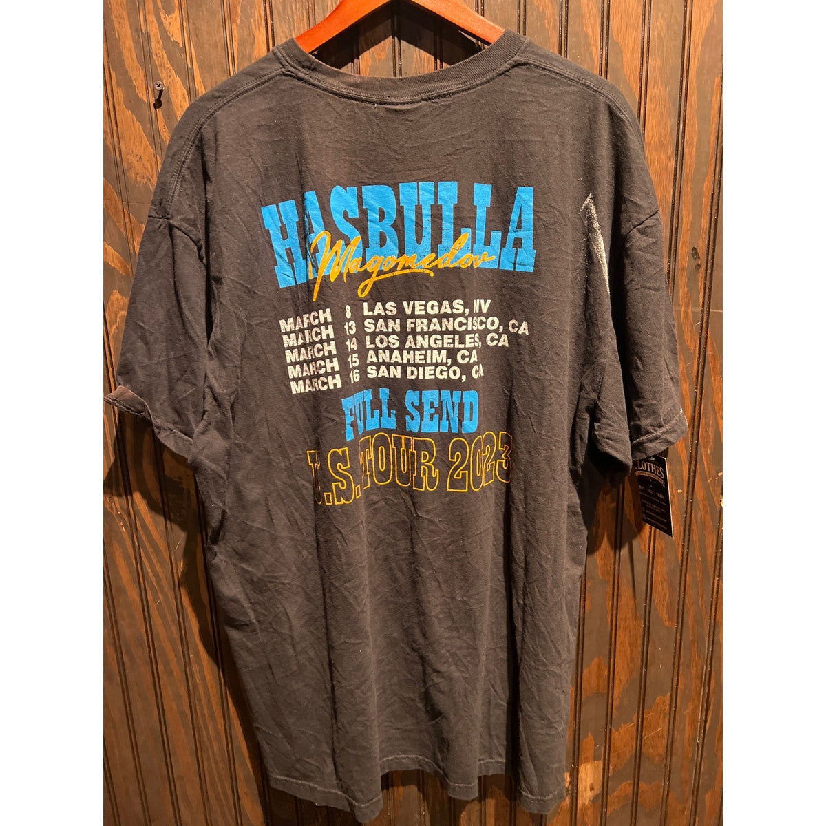 Full Send Hasbulla U.S. Tour 2023 T-Shirt Black Graphic Tee Nelk Boys XXL