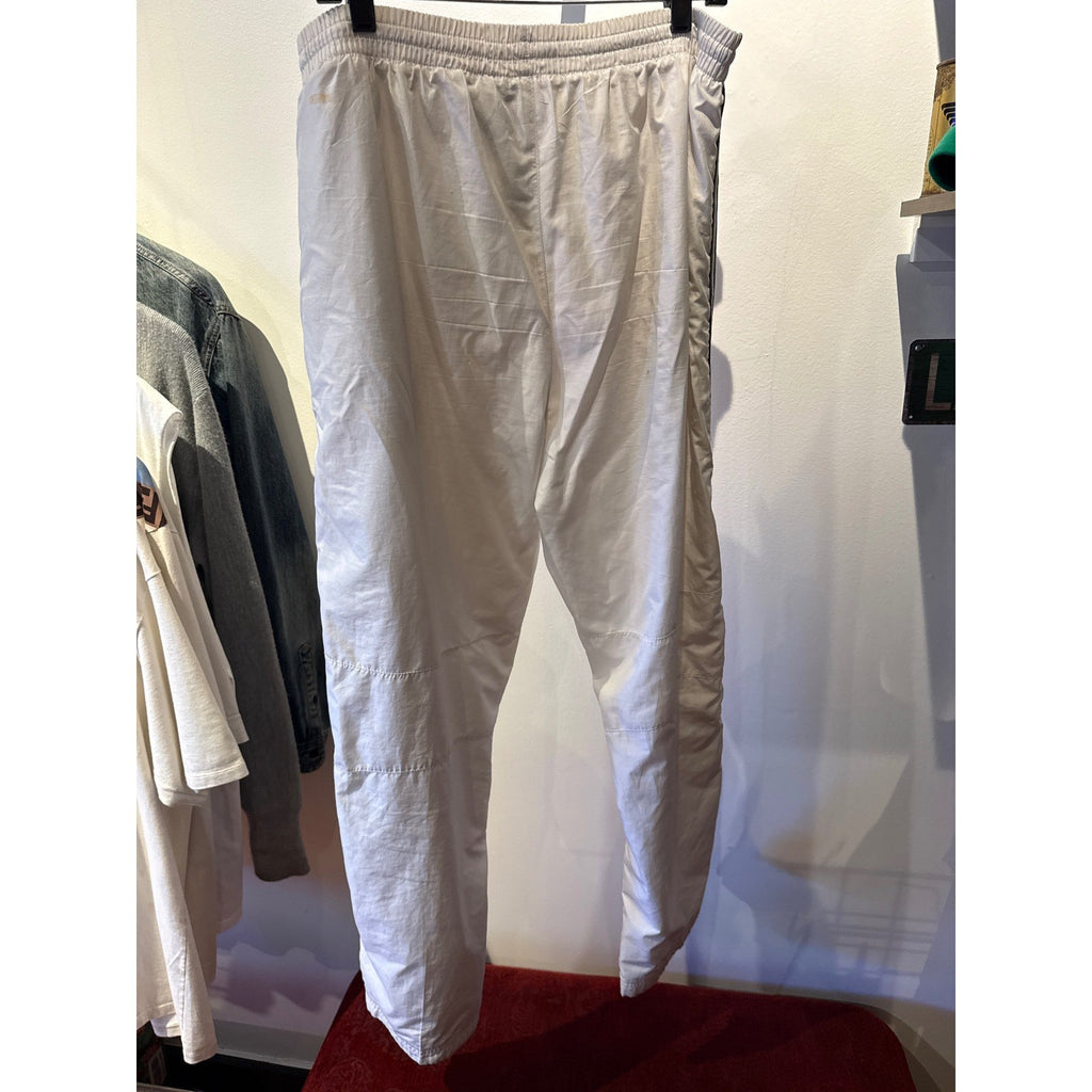Vintage Starter White Nylon Track Pants Mens Side Zip Racing Stripe Joggers 90s