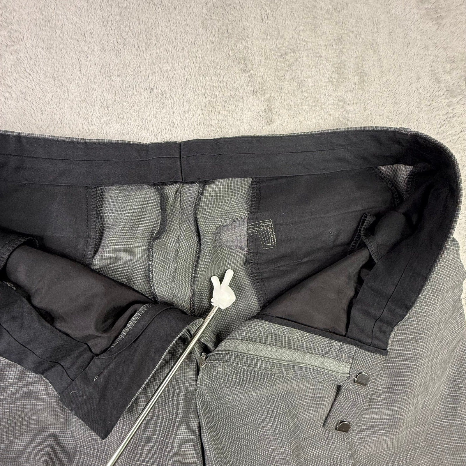 Hugo Boss Mens Grey Textured Two Button Wool Blend Suit Blazer Trousers Set