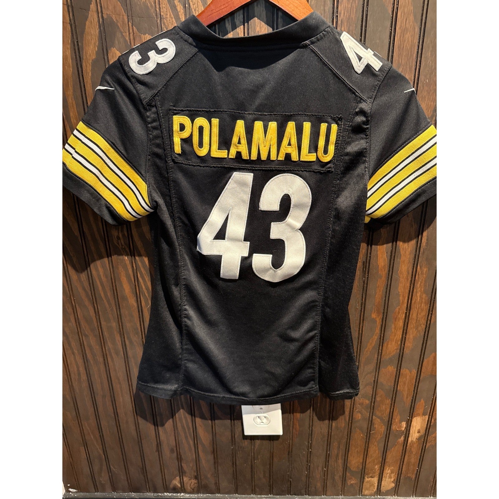Nike Pittsburgh Steelers Troy Polamalu 43 Jersey Black Mens Small NFL Football