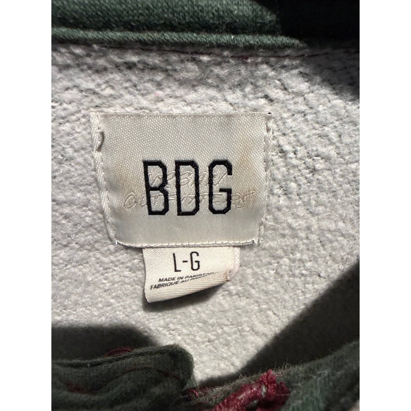 BDG Urban Outfitters Mens Striped Rugby Polo Sweatshirt Green Red Yellow XL