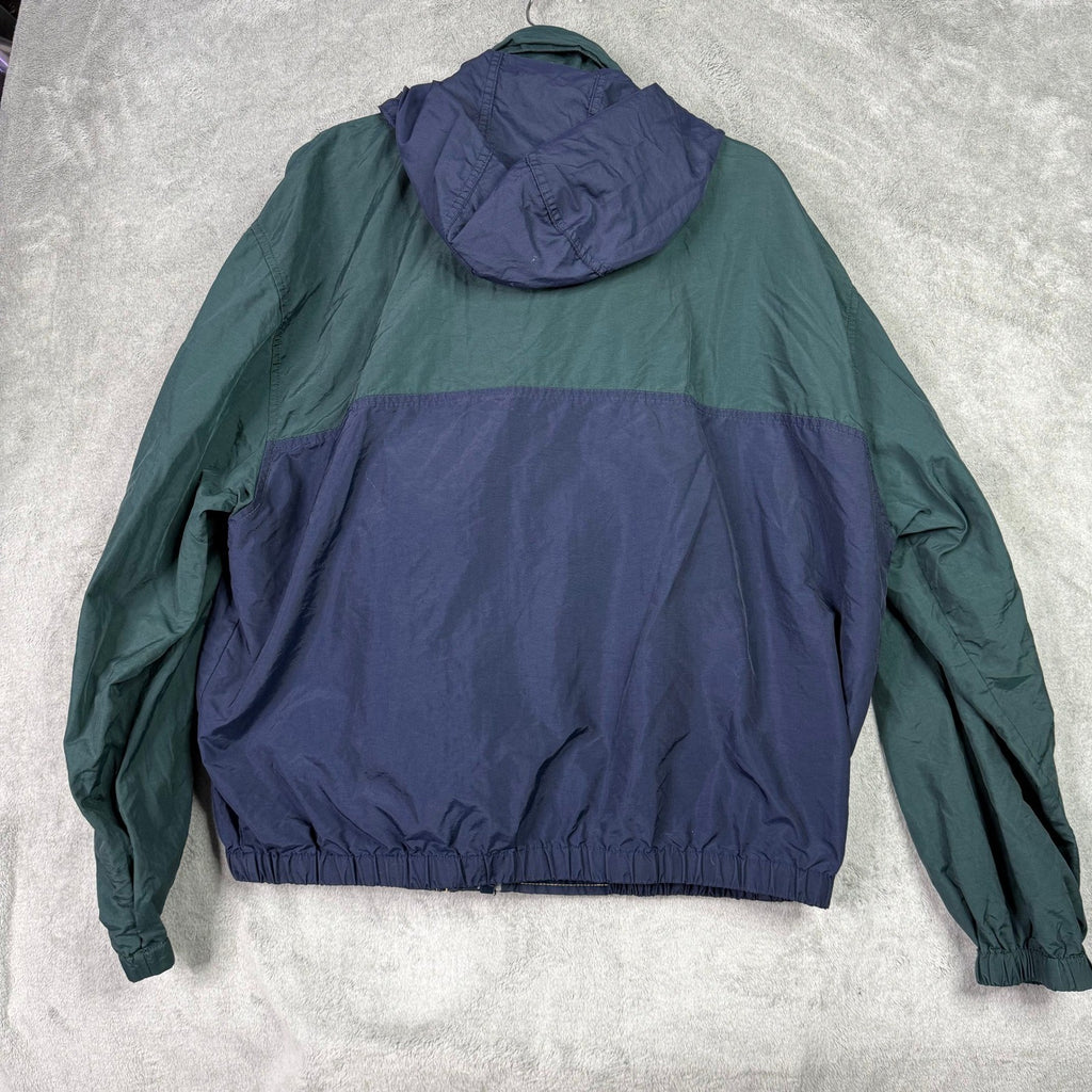 Tommy Hilfiger Colorblock Windbreaker Jacket Navy Green Mens XL Logo Spellout