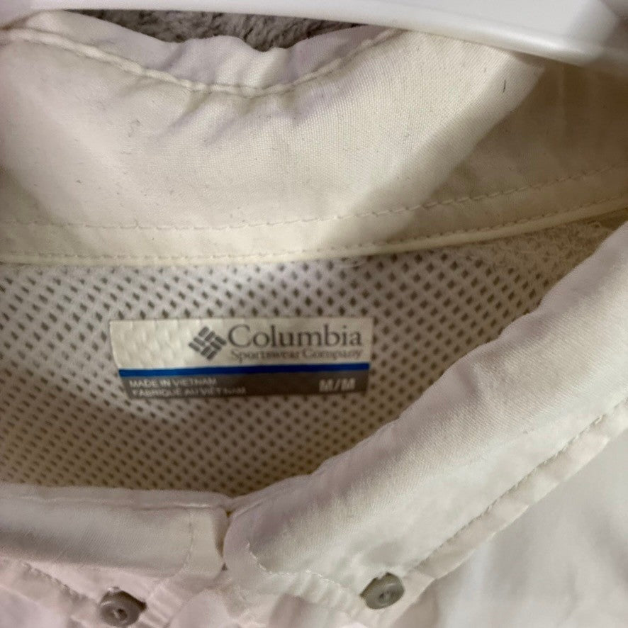 Columbia PFG Bonehead Fishing Shirt Long Sleeve White Men's M/M