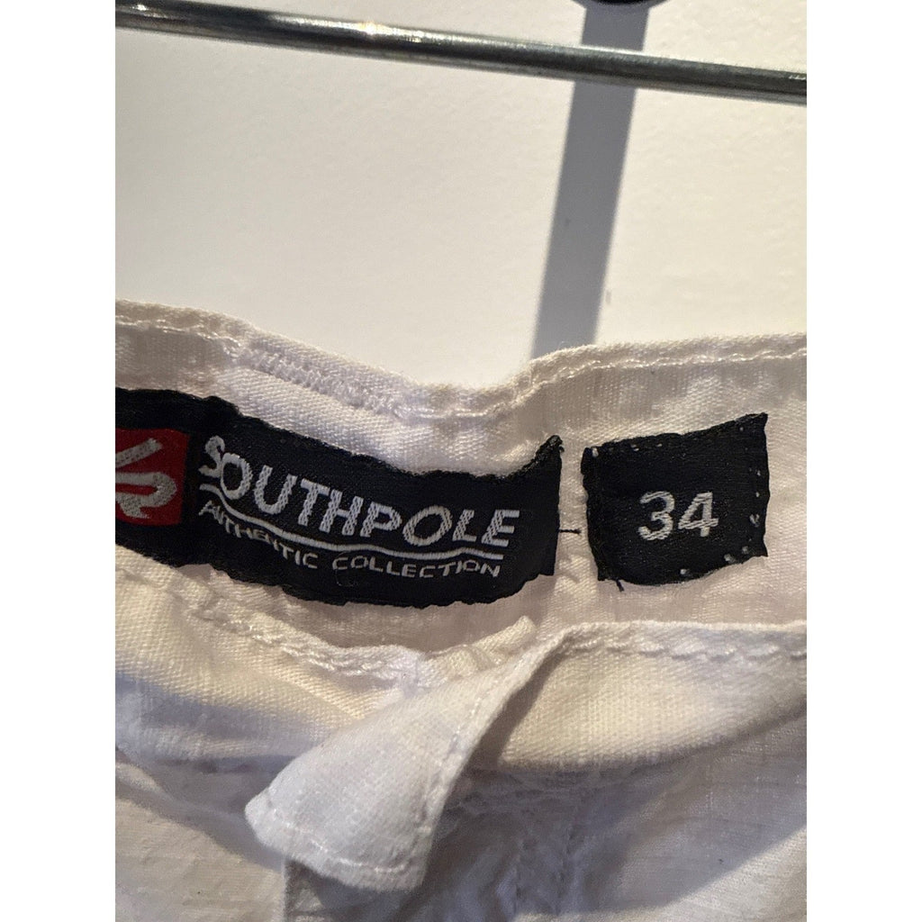 Southpole Mens White Ripstop Cargo Shorts NWT Streetwear Y2K Utility Size 36