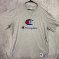 Champion 100 Year Anniversary Logo Graphic T Shirt Gray 2X Large Men