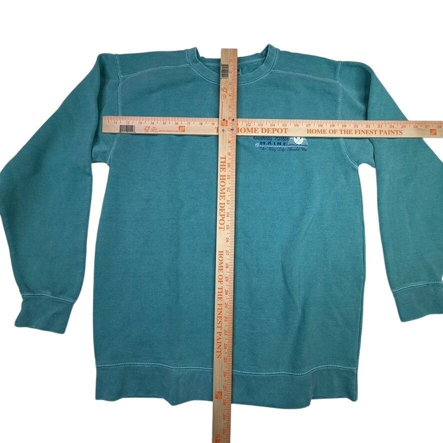Comfort Colors Maine Graphic Sweatshirt Crewneck Pullover Teal Size Medium