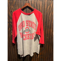 Dynasty Ohio State Buckeyes Raglan Shirt XXL Gray Red 3/4 Sleeve Baseball Tee