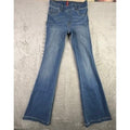 Spanx Flare Jean High Rise Pull On Medium Wash Blue Denim Pants Size Small S