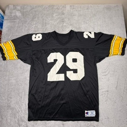Vintage 90s Pittsburgh Steelers #29 Jersey Champion Black Yellow NFL Size L
