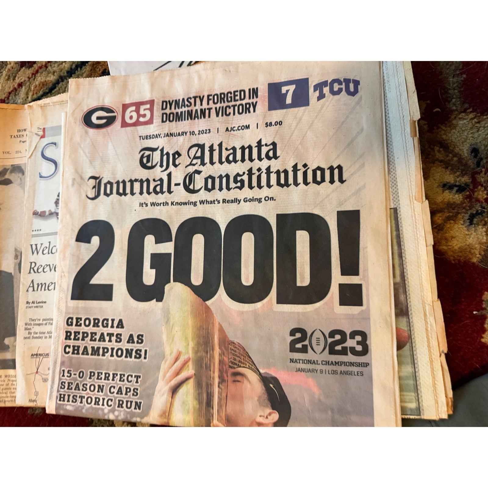 Atlanta Journal-Constitution Jan 10 2023 Georgia Bulldogs National Champions