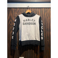 Harley Davidson Colorblock Hoodie Black White Motorcycles Graphic Pullover