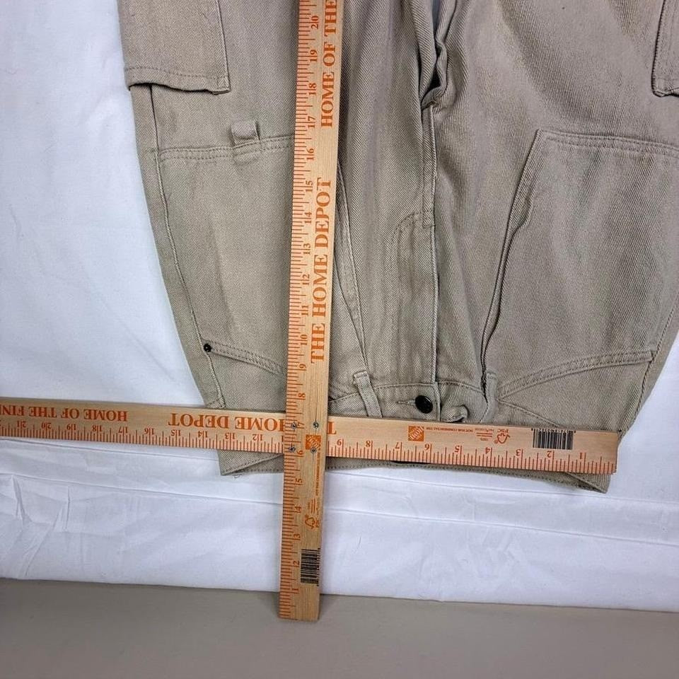 LIONESS Tan Cargo Pants Wide Leg Utility Pockets Womens Size Small
