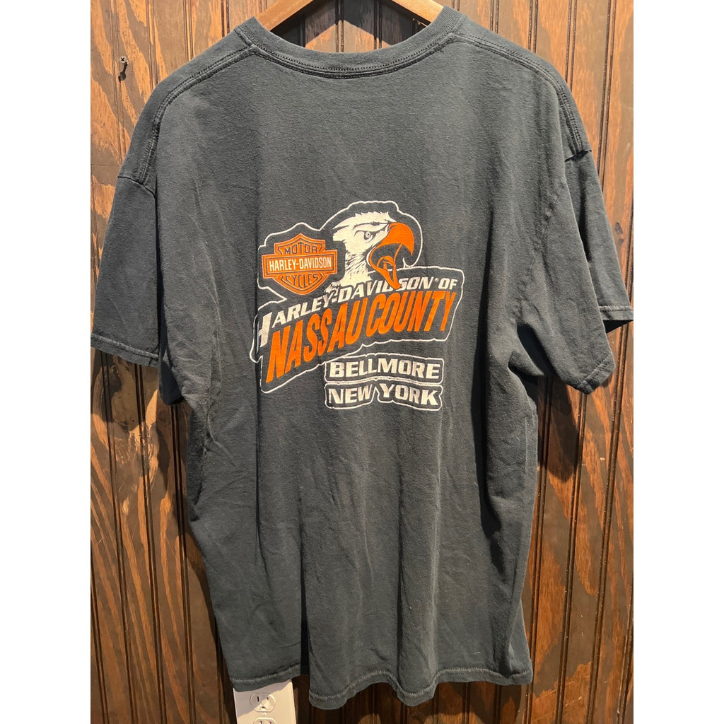 Harley-Davidson Nassau County NY Graphic T-Shirt Black Eagle Chopper Mens XL