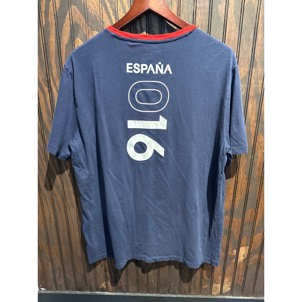 Polo Ralph Lauren Espana Spain Big Pony Navy Blue Ringer T-Shirt Mens XL ESP