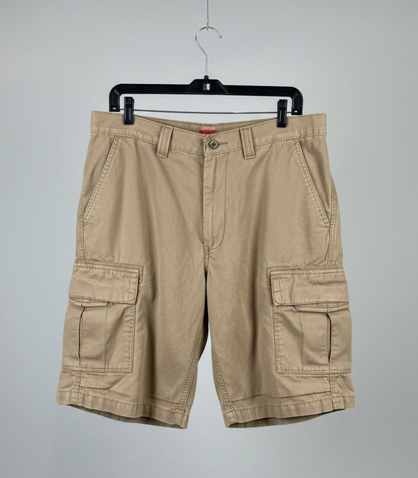 Wrangler Authentics Mens Cargo Shorts Tan Khaki Cotton Twill Relaxed Fit 38