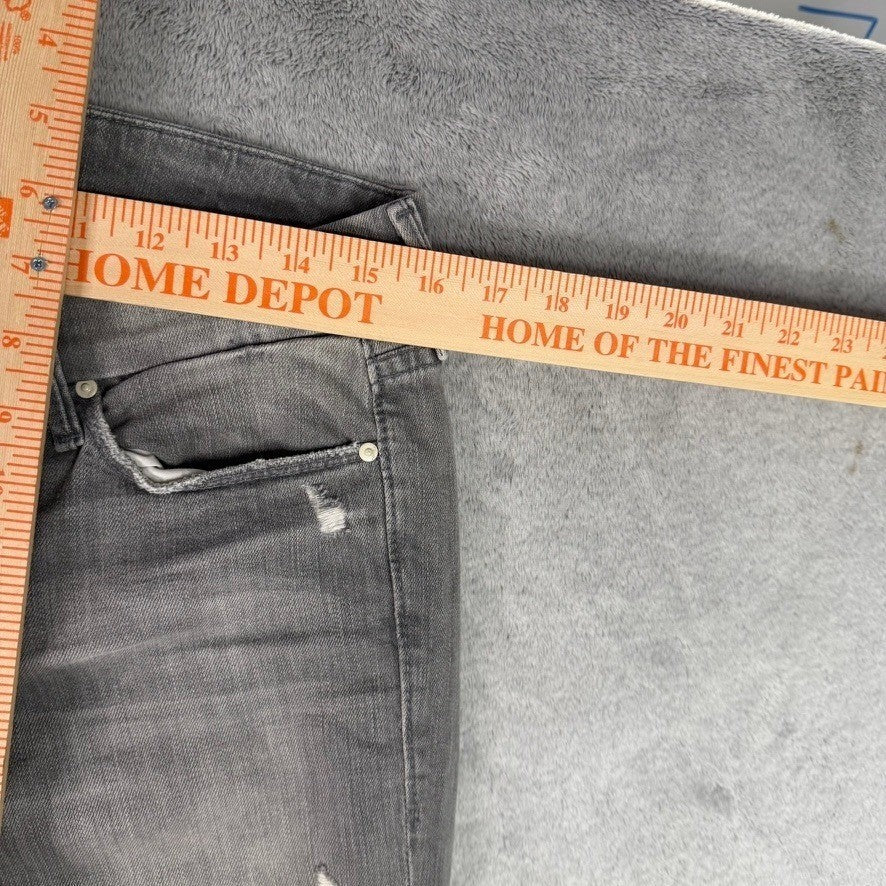 MOTHER Denim Jeans Gray Wash Distressed Skinny Fit Women Size 30