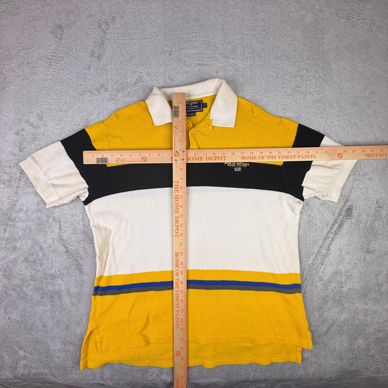 Vintage Polo Sport Ralph Lauren Colorblock Waffle Knit Polo Shirt Mens Large