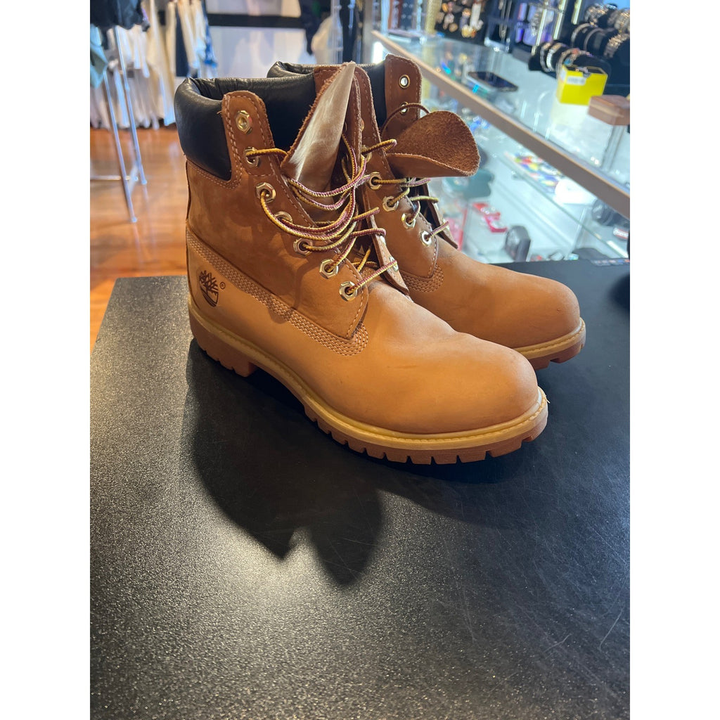 Timberland 6 Inch Premium Waterproof Boots Wheat Nubuck Leather Mens Work Boots