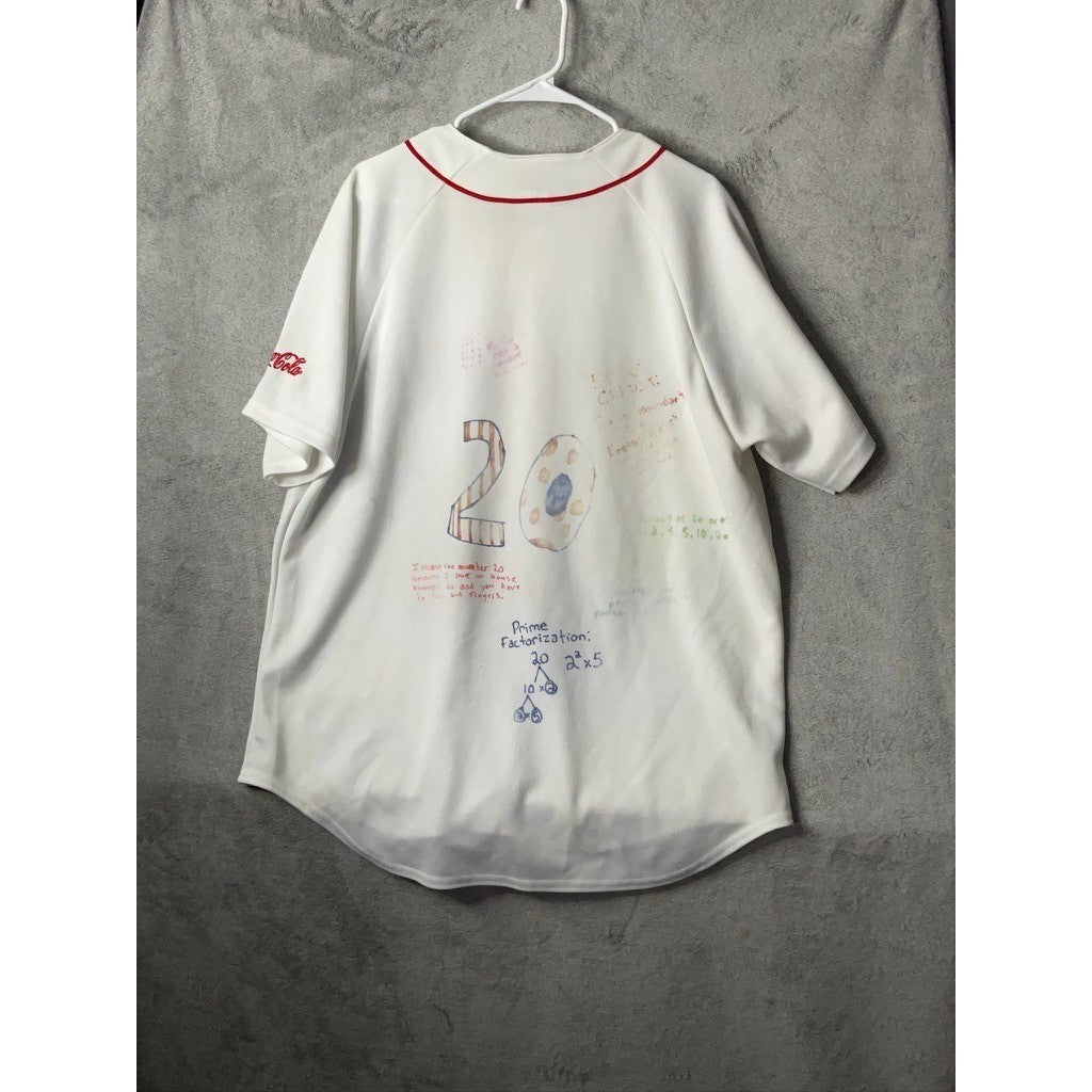 Majestic Boston Red Sox Baseball Jersey White Red Adult Size Medium