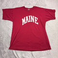 Fruit of the Loom MAINE Red Graphic T Shirt Mens XL Cotton Polyester Blend