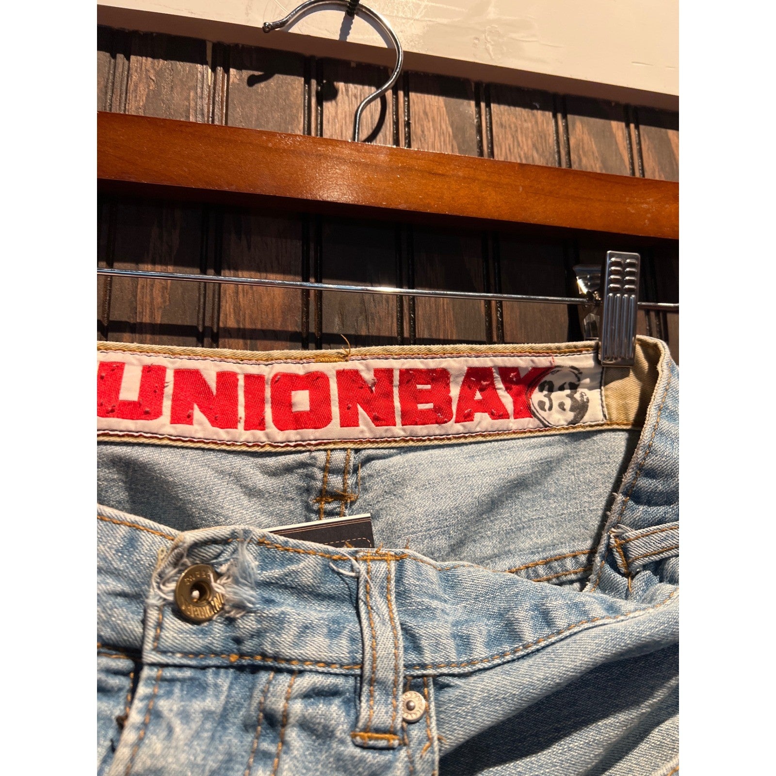Unionbay Jeans Mens 33 Baggy Wide Leg Light Wash Denim Y2K Skater Vintage Style