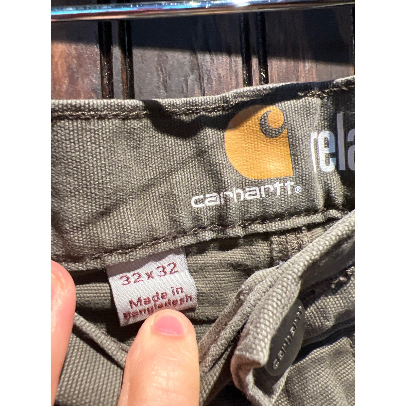 Carhartt Rugged Flex Double Front Work Pants Paint Splatter Olive Green 32x30