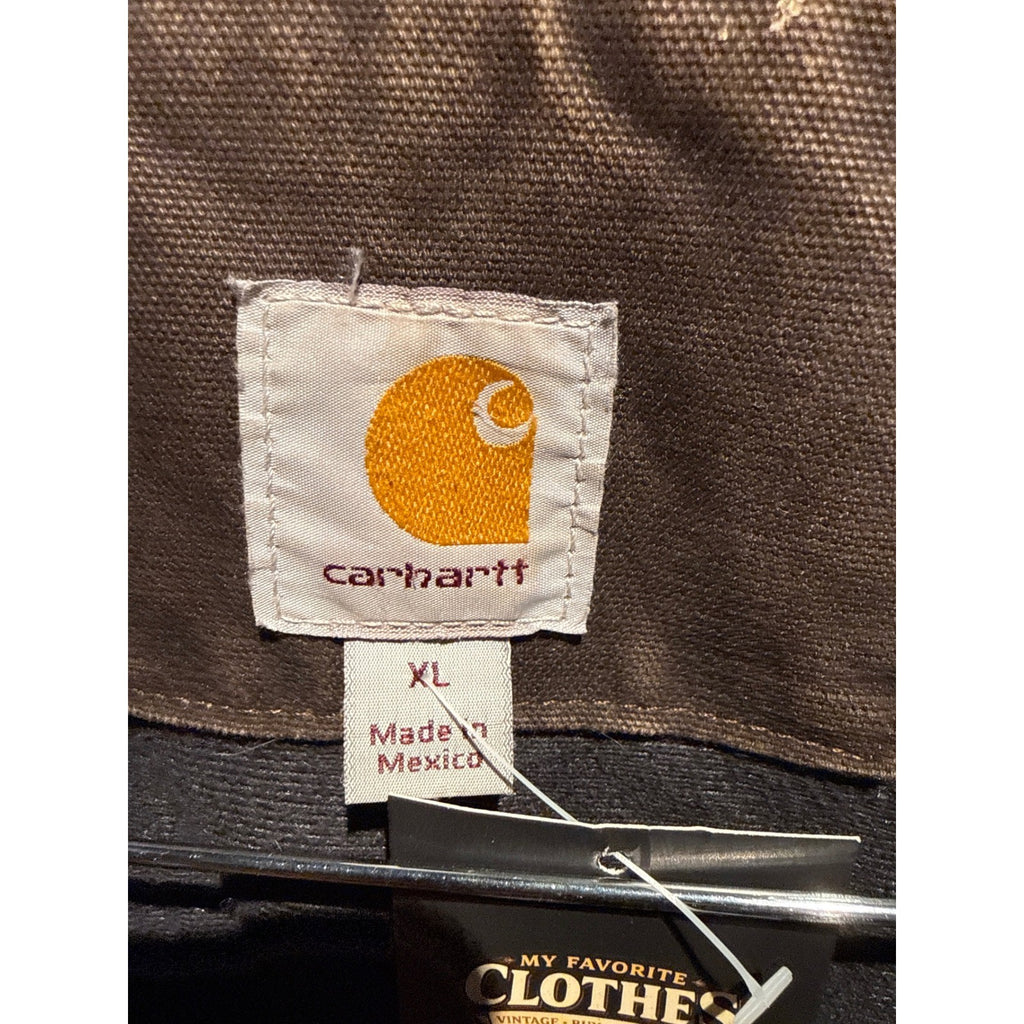 Carhartt J97 DKB Detroit Jacket Mens XL Dark Brown Sandstone Blanket Lined Work