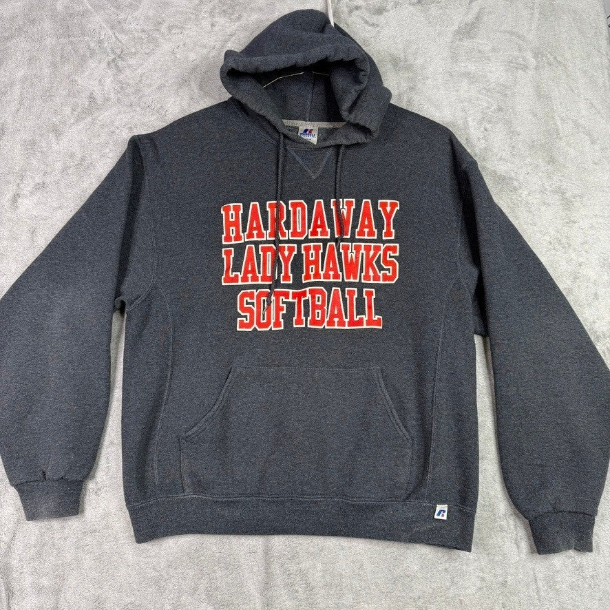 Russell Athletic Hardaway Lady Hawks Softball Hoodie Charcoal Gray Size L