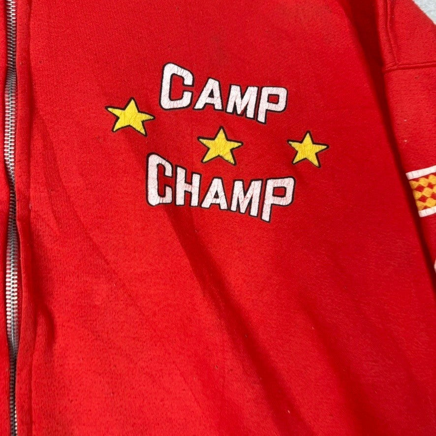 Camp Champ Red Quarter Zip Sweatshirt Stars Number 7 Pullover