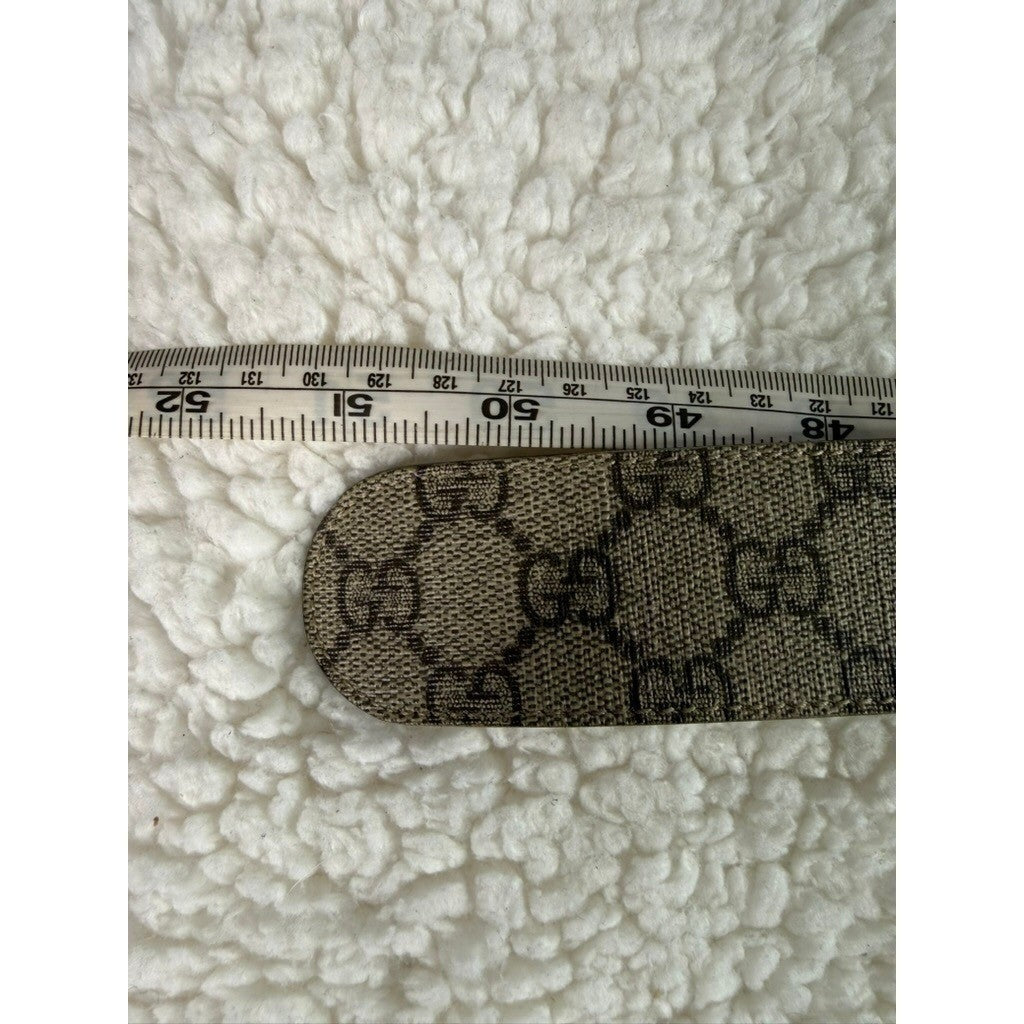 Gucci GG Monogram Belt Silver Buckle Canvas